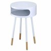 Homeroots Sonria End Table White and amp; Natural 286360